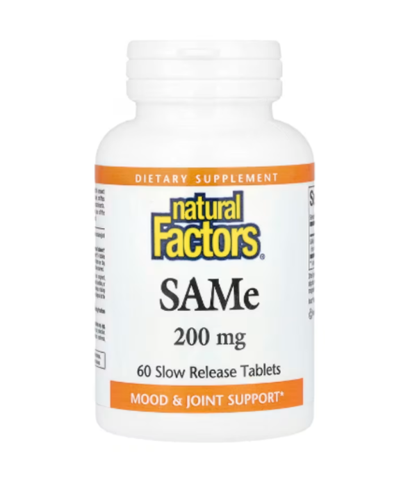 Natural Factors, SAMe , 200 mg, 60 Slow Release Tablets
