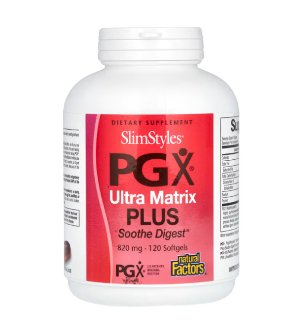 Natural Factors, SlimStyles, PGX Ultra Matrix Plus, Soothe Digest, 820 mg, 120 Softgels