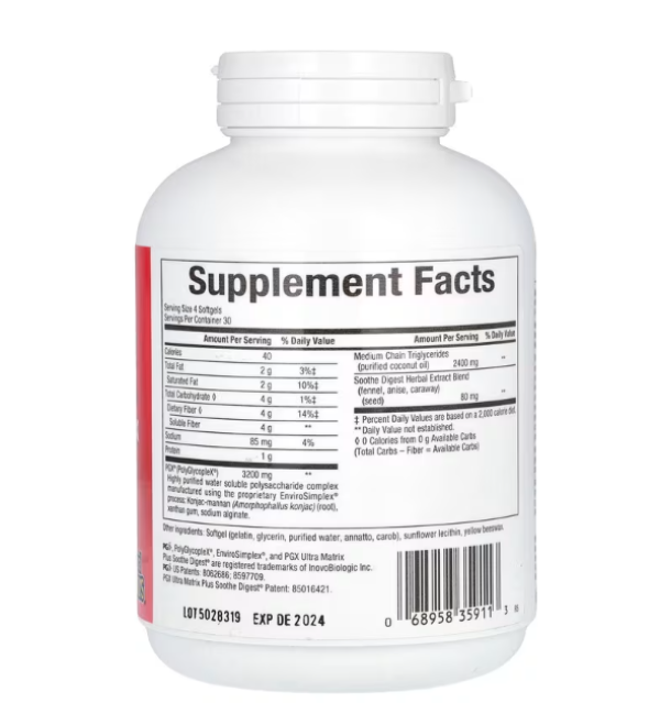 Natural Factors, SlimStyles, PGX Ultra Matrix Plus, Soothe Digest, 820 mg, 120 Softgels