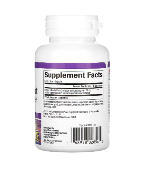 Natural Factors, Stress-Relax, 100% Pure Saffron Extract, 30 Vegetarian Capsules