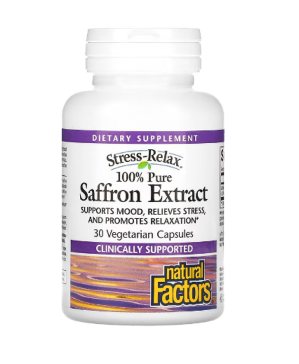 Natural Factors, Stress-Relax, 100% Pure Saffron Extract, 30 Vegetarian Capsules