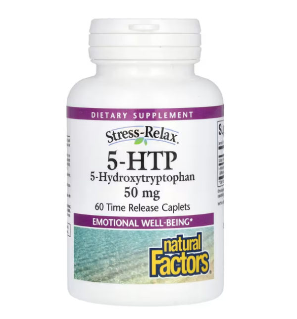 Natural Factors, Stress-Relax, 5-HTP, 50 mg, 60 Time Release Caplets