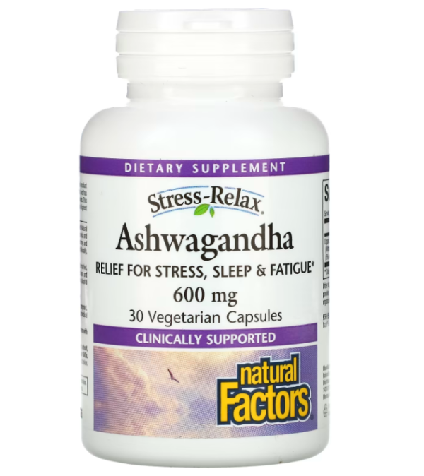 Natural Factors, Stress-Relax, Ashwagandha, 600 mg, 30 Vegetarian Capsules