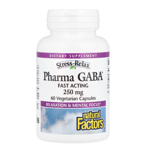 Natural Factors, Stress-Relax®, Pharma GABA®, 250 mg, 60 Vegetarian Capsules