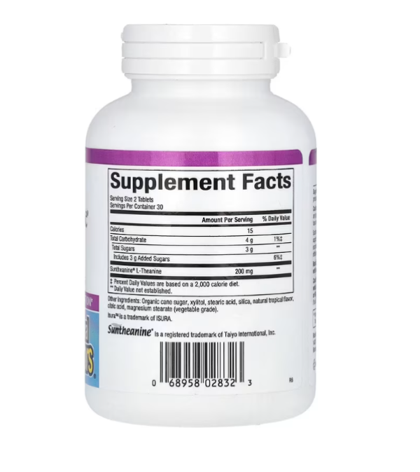 Natural Factors, Stress-Relax, Suntheanine, L-Theanine, 100 mg, 60 Chewable Tablets