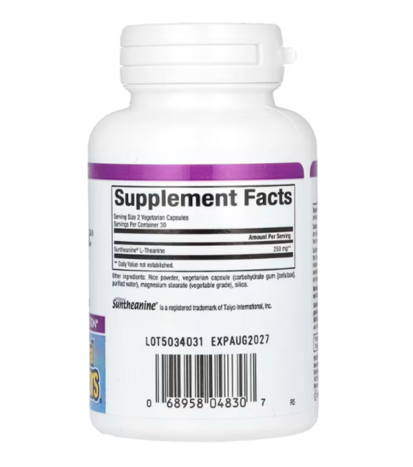 Natural Factors, Stress-Relax, Suntheanine, L-Theanine, 250 mg, 60 Vegetarian Capsules (125 mg Per Vegetarian Capsule)