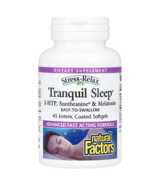 Natural Factors, Stress-Relax, Tranquil Sleep, 45 Enteric Coated Softgels