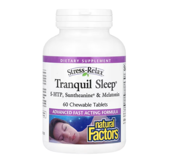 Natural Factors, Stress-Relax, Tranquil Sleep, 60 Chewable Tablets
