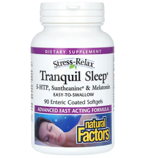 Natural Factors, Stress-Relax, Tranquil Sleep, 90 Enteric Coated Softgels