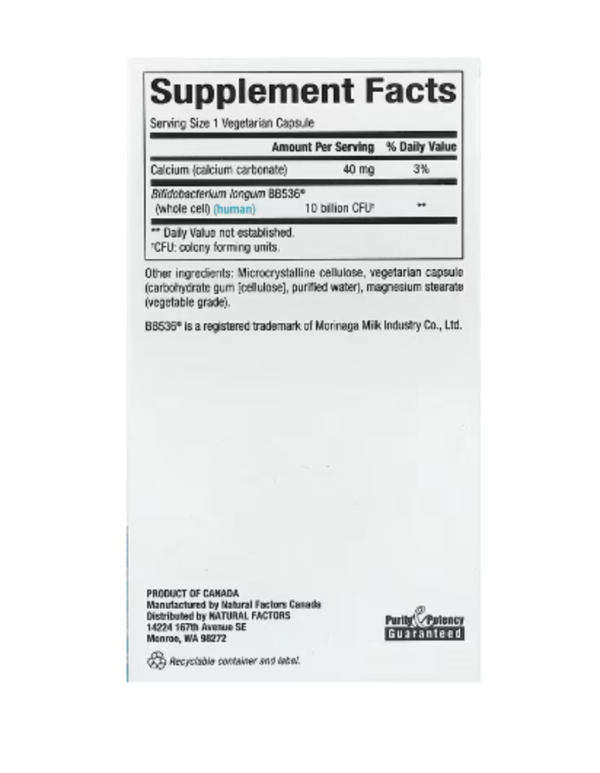 Natural Factors, Travel Biotic, BB536, 10 Billion, 60 Vegetarian Capsules