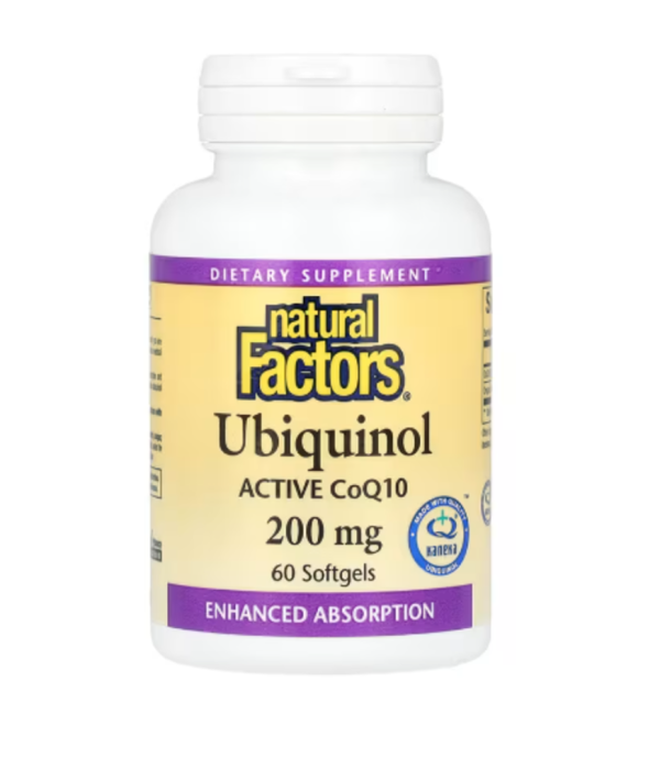 Natural Factors, Ubiquinol, 200 mg, 60 Softgels