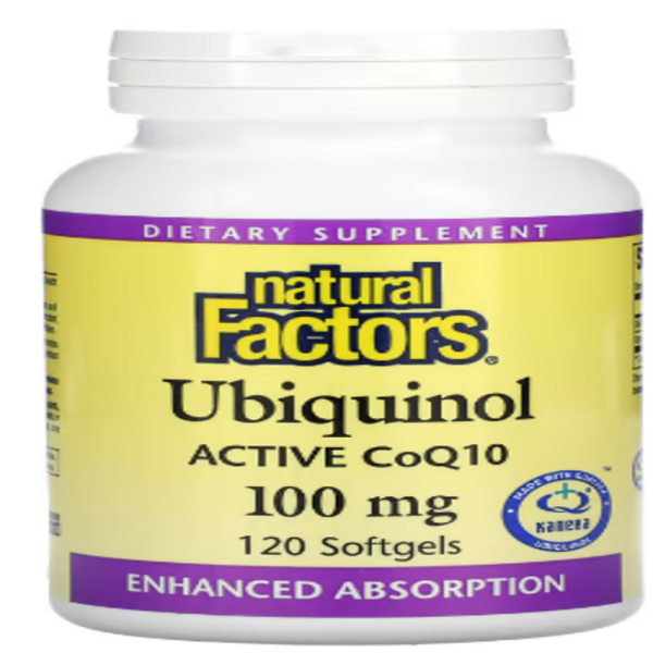 Natural Factors, Ubiquinol, Active CoQ10, 100 mg, 120 Softgels