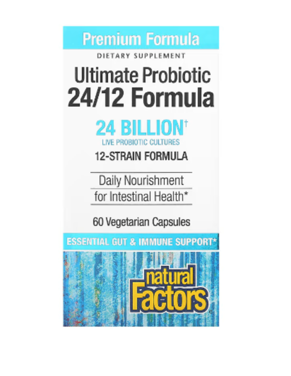 Natural Factors, Ultimate Probiotic, 24/12 Formula, 24 Billion, 60 Vegetarian Capsules