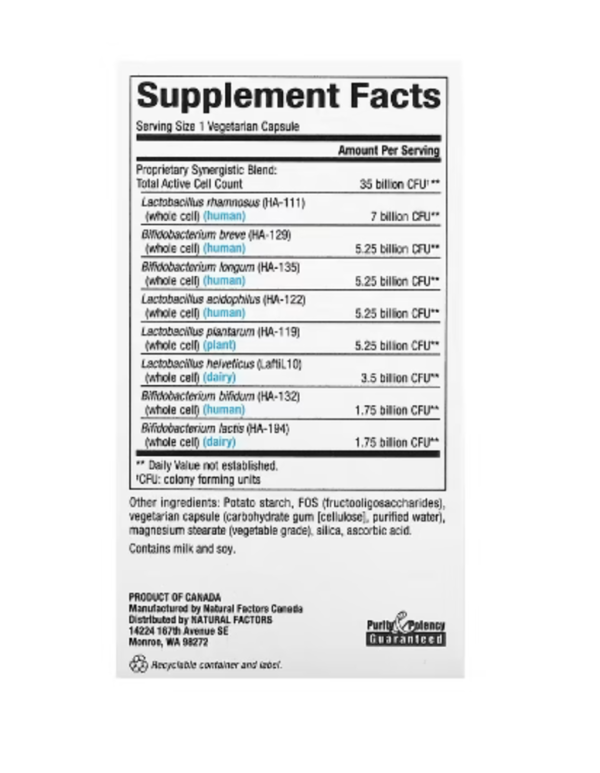 Natural Factors, Ultimate Probiotic, Senior's, 35 Billion CFUs, 30 Vegetarian Capsules