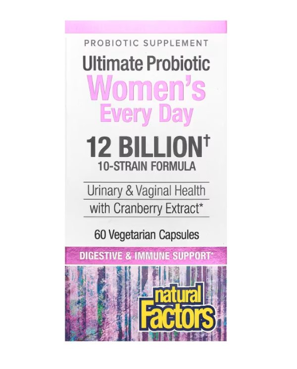 Natural Factors, Ultimate Probiotic Women's, 12 Billion, 60 Vegetarian Capsules