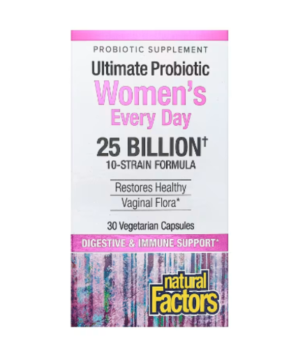 Natural Factors, Ultimate Probiotic Women's Every Day, 25 Billion , 30 Vegetarian Capsules