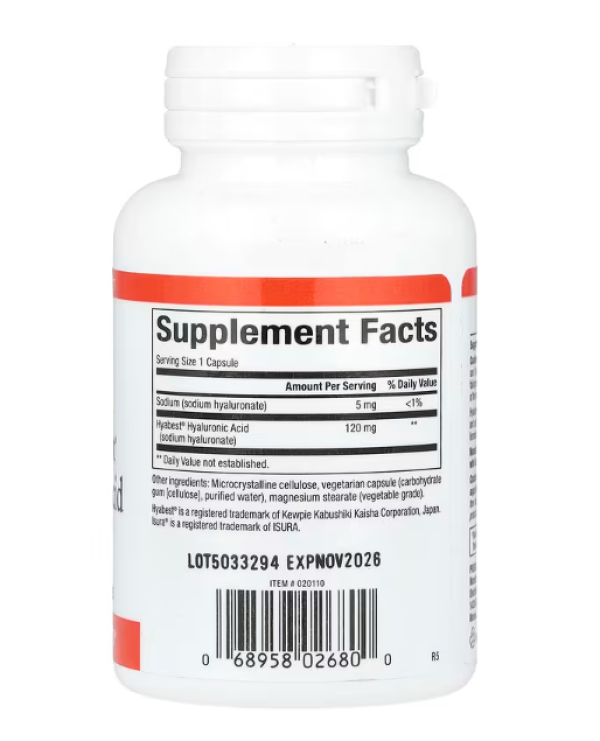 Natural Factors, Vegan Hyabest Hyaluronic Acid, 120 mg, 60 Vegetarian Capsules
