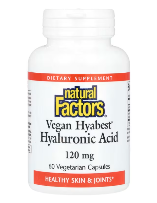 Natural Factors, Vegan Hyabest Hyaluronic Acid, 120 mg, 60 Vegetarian Capsules