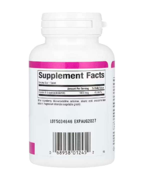 Natural Factors, Vitamin B12, 1,000 mcg, 60 Tablets