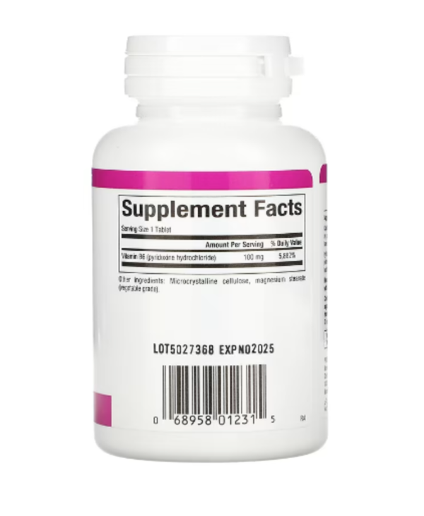 Natural Factors, Vitamin B6, Pyridoxine HCl, 100 mg, 90 Tablets