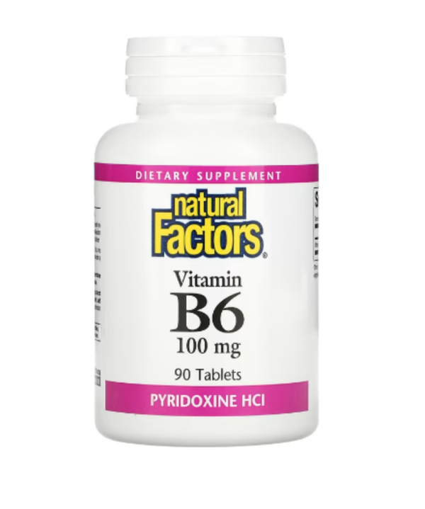 Natural Factors, Vitamin B6, Pyridoxine HCl, 100 mg, 90 Tablets