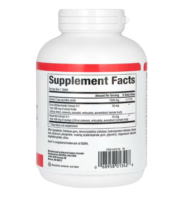 Natural Factors, Vitamin C, Time Release, 1,000 mg, 180 Tablets