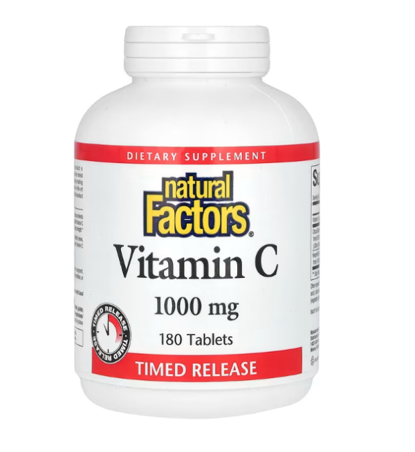Natural Factors, Vitamin C, Time Release, 1,000 mg, 180 Tablets