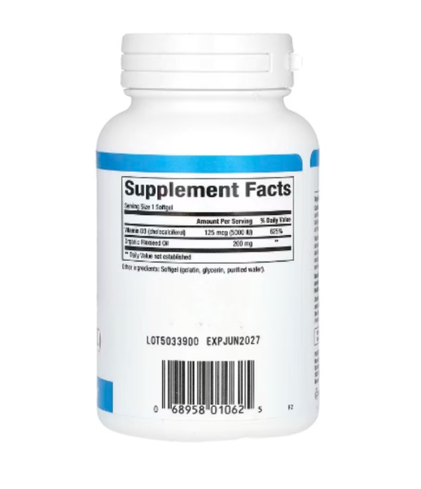 Natural Factors, Vitamin D3, 125 mcg (5,000 IU), 360 Softgels