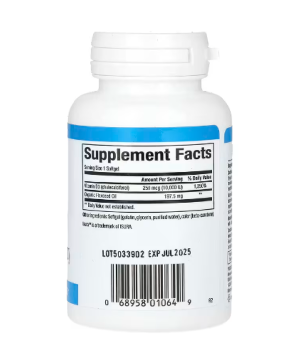 Natural Factors, Vitamin D3, 250 mcg (10,000 IU), 120 Softgels