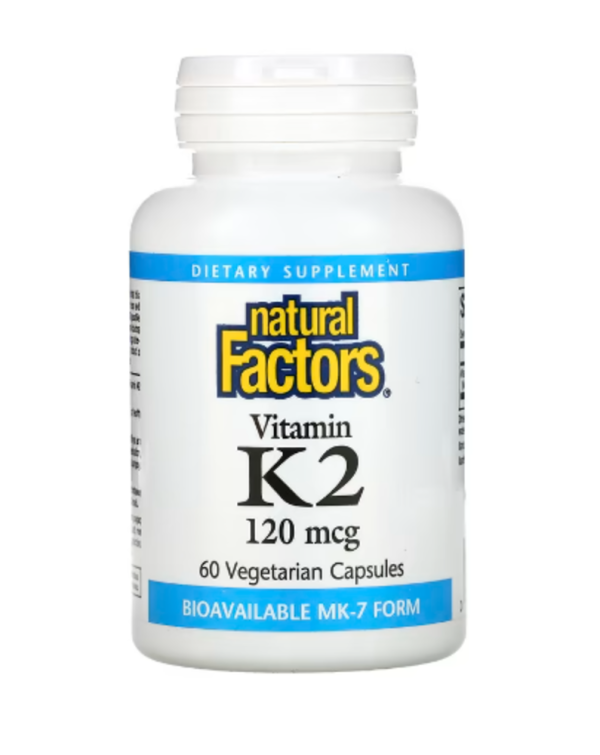 Natural Factors, Vitamin K2, 120 mcg, 60 Vegetarian Capsules