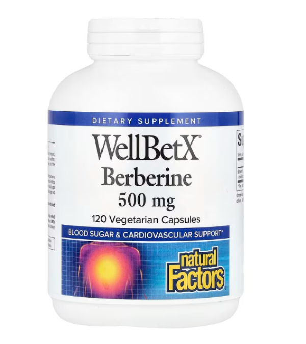 Natural Factors, WellBetX, Berberine, 500 mg, 120 Vegetarian Capsules