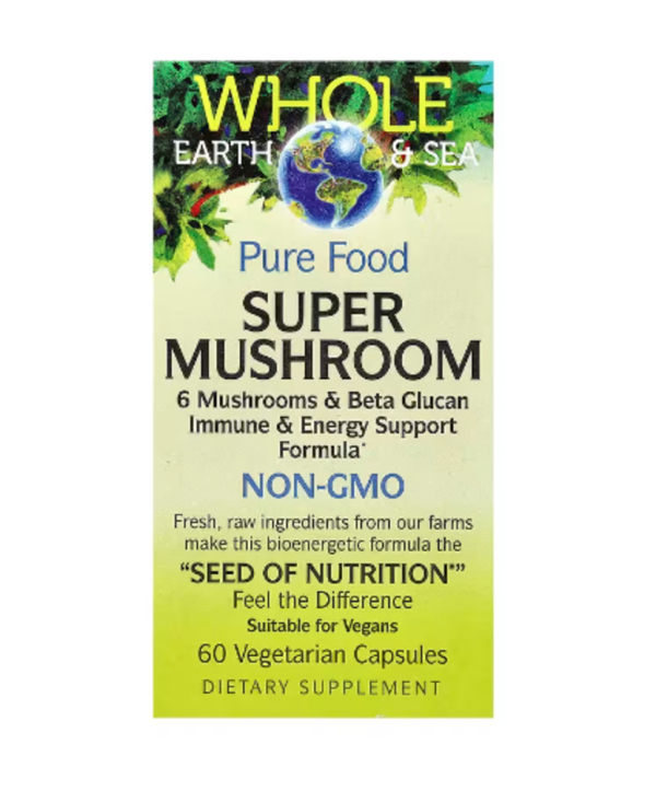 Natural Factors, Whole Earth & Sea®, Super Mushroom, 60 Vegetarian Capsules