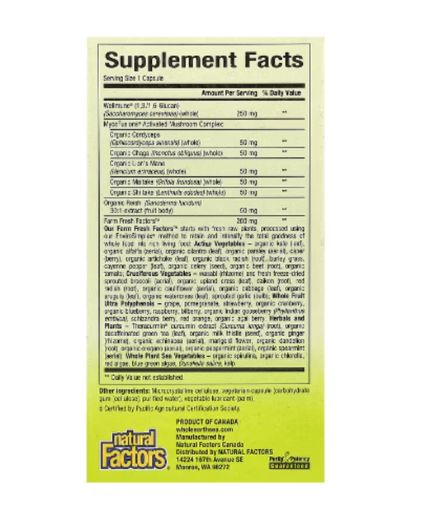 Natural Factors, Whole Earth & Sea®, Super Mushroom, 60 Vegetarian Capsules