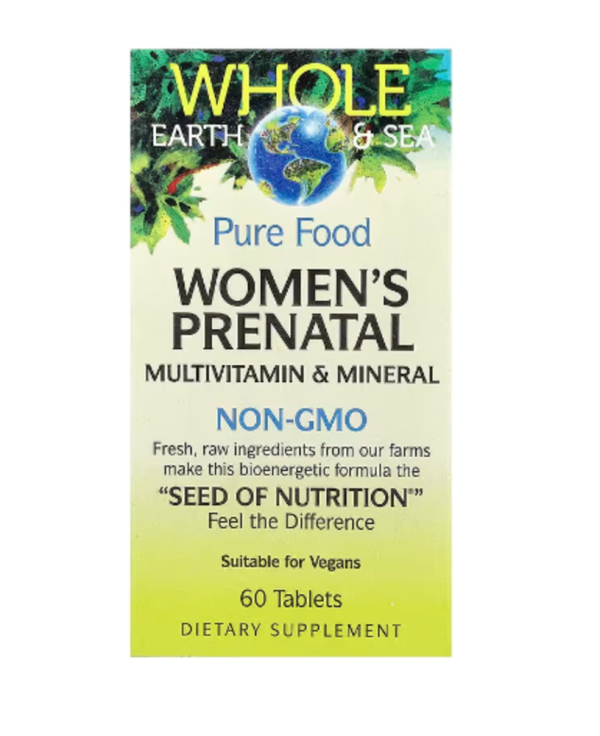 Natural Factors, Whole Earth & Sea, Women's Prenatal Multivitamin & Mineral, 60 Tablets