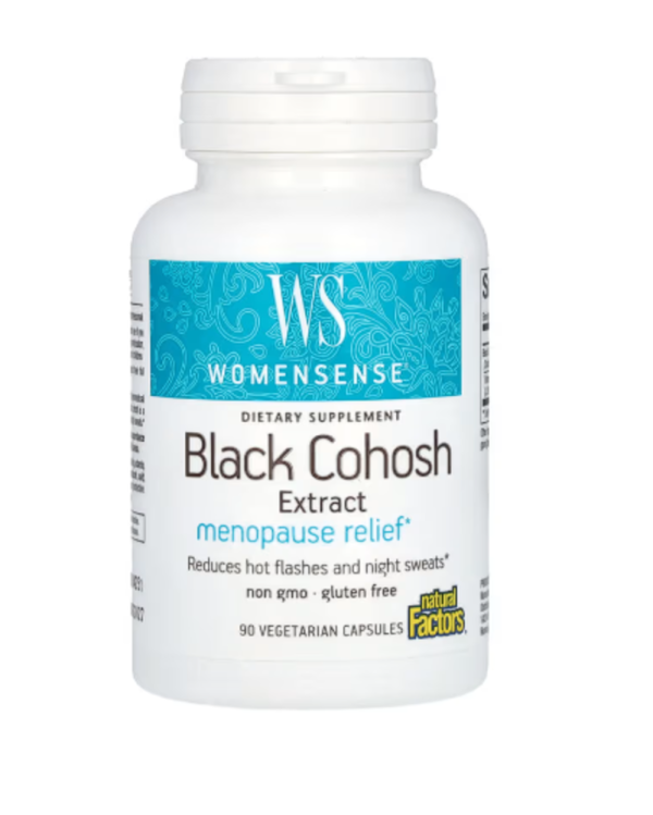 Natural Factors, WomenSense®, Black Cohosh Extract, Menopause Relief, 90 Vegetarian Capsules