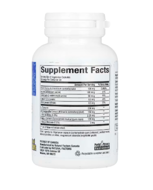 Natural Factors, WomenSense, ThyroSense, Thyroid Formula, 60 Vegetarians Capsules