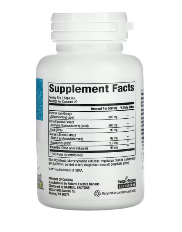 Natural Factors, WomenSense, VeinSense, 60 Vegetarian Capsules