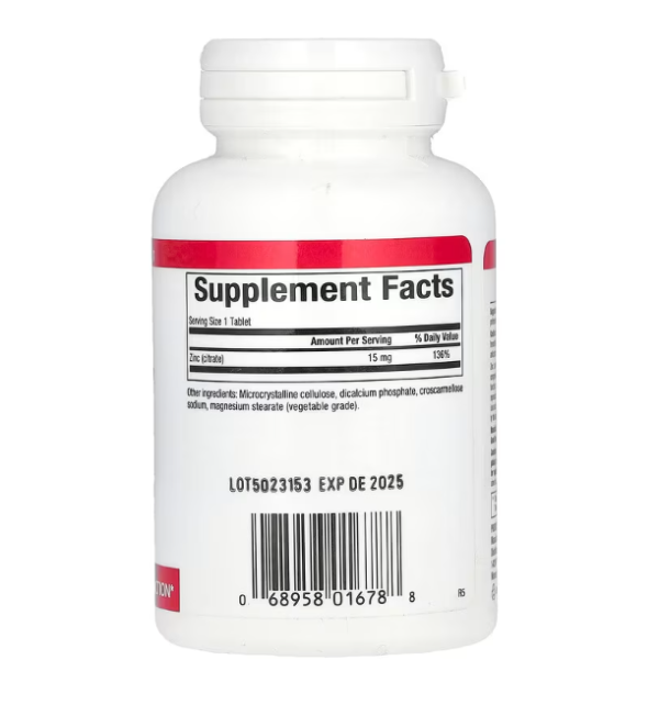 Natural Factors, Zinc Citrate, 15 mg, 90 Tablets