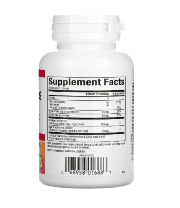 Natural Factors, Zinc Lonzenges, With Elderberry, Echinacea & Vitamin C, Honey Blossom, 60 Lozenges