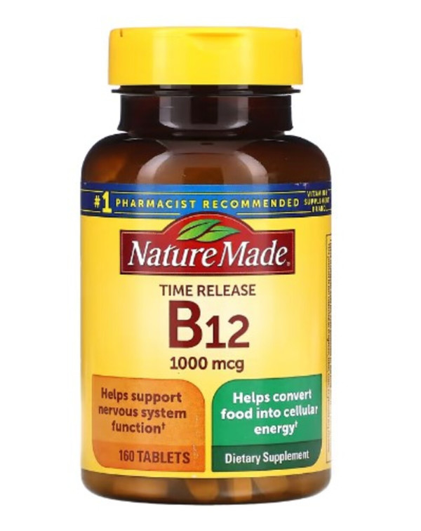 Nature Made, B12, Time Release, 1,000 mcg, 160 Tablets