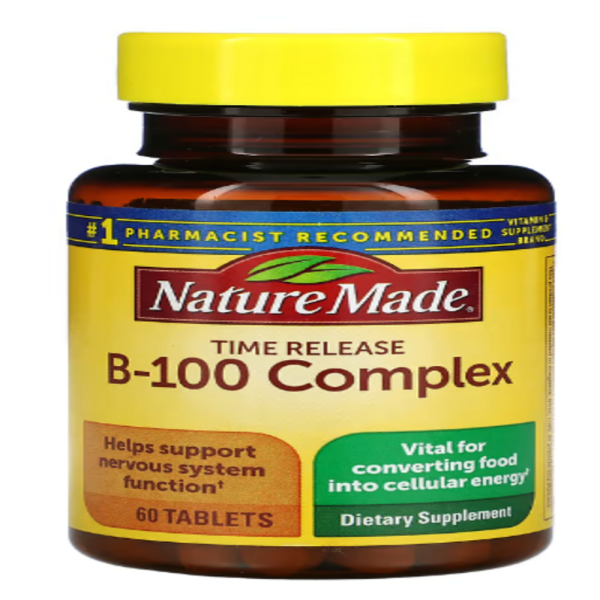 Nature Made, B-100 Complex, Time Release, 60 Tablets