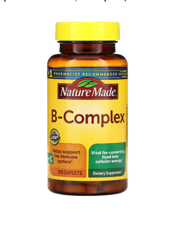 Nature Made, B-Complex with Vitamin C, 100 Caplets, Near EXP - Apr-2025