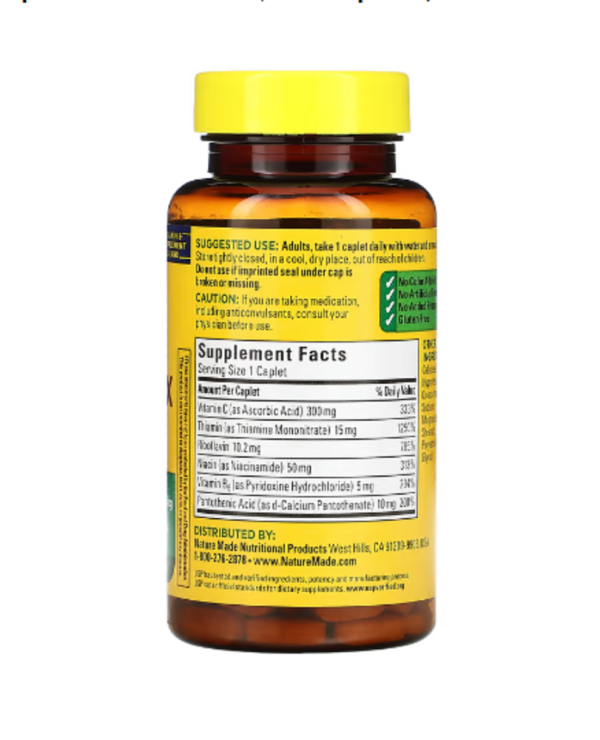 Nature Made, B-Complex with Vitamin C, 100 Caplets, Near EXP - Apr-2025