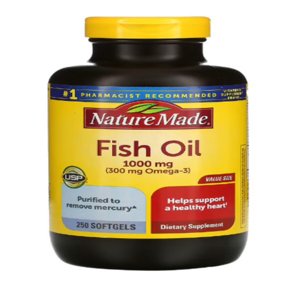 Nature Made, Fish Oil, 1,000 mg, 250 Softgels