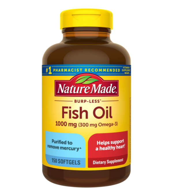 Nature Made, Fish Oil, Burp-Less, 1,000 mg, 150 Softgels