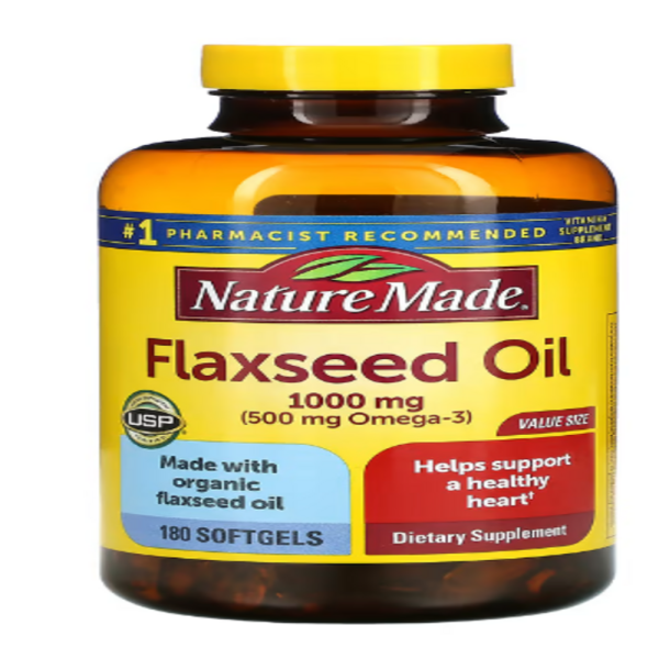 Nature Made, Flaxseed Oil, 1,000 mg, 180 Softgels