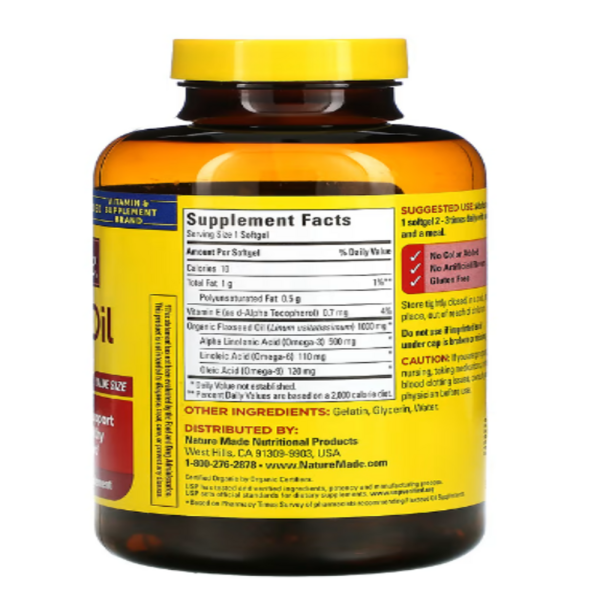 Nature Made, Flaxseed Oil, 1,000 mg, 180 Softgels