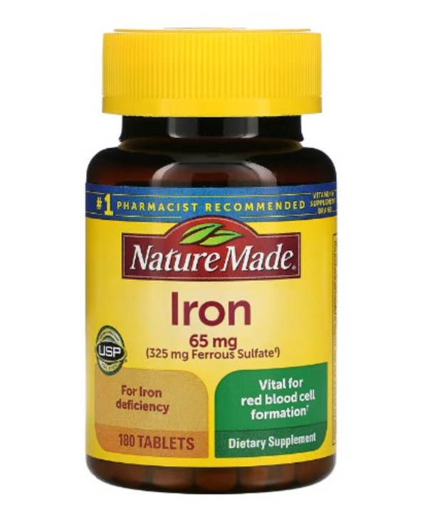 Nature Made, Iron, 65 mg, 180 Tablets