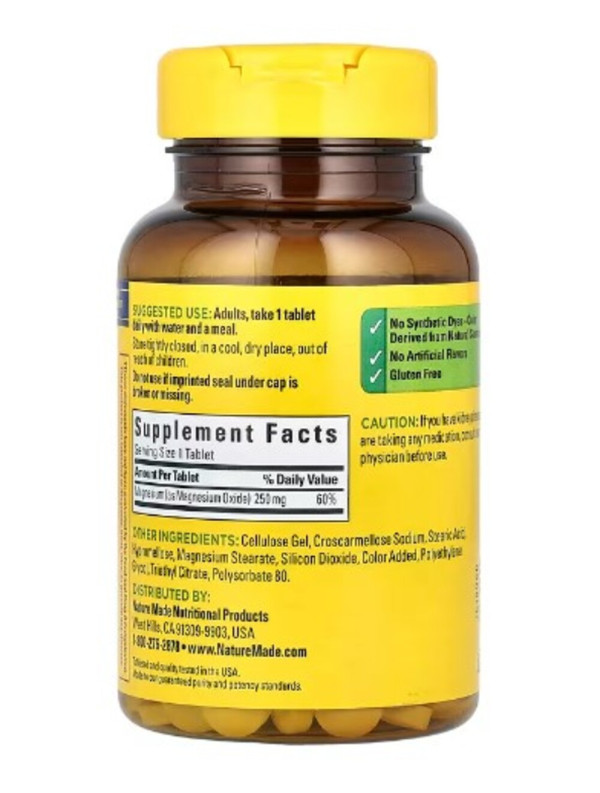 Nature Made, Magnesium, 250 mg, 200 Tablets