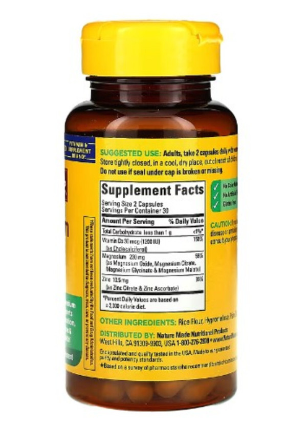Nature Made, Magnesium Complex with D3 & Zinc, 60 Capsules